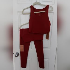 Girlfriend Collective Bordeaux Set - Luxe Leggings and Bella Scoop Tank